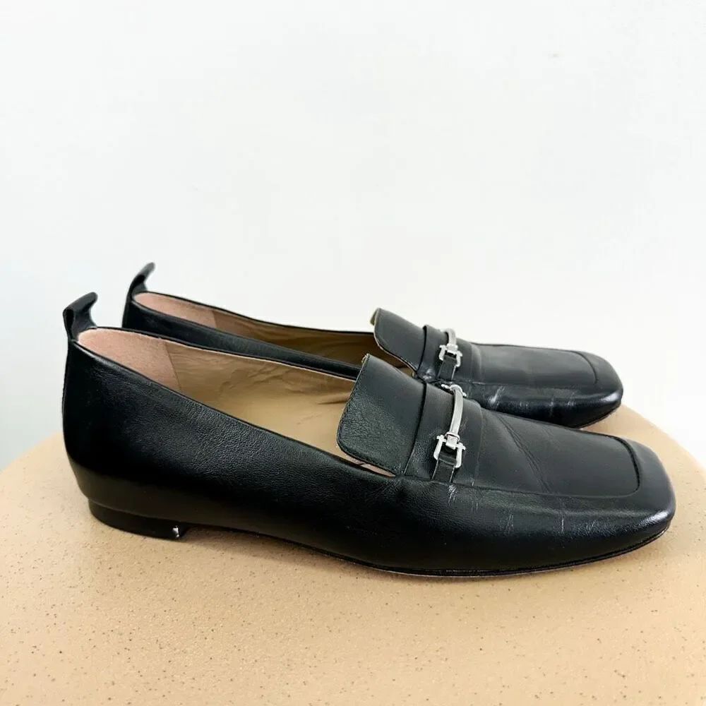 Able Local + Global Women’s Black Leather Square Toe Diane Loafers